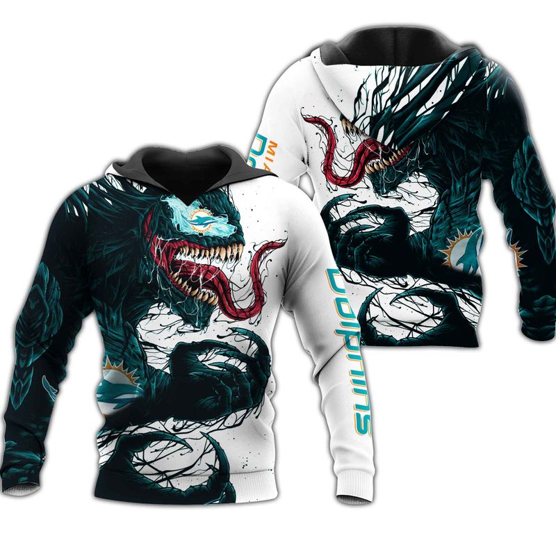 Nfl Miami Dolphins Limited Edition Venom 3D All-Over Print Hoodie For Fans