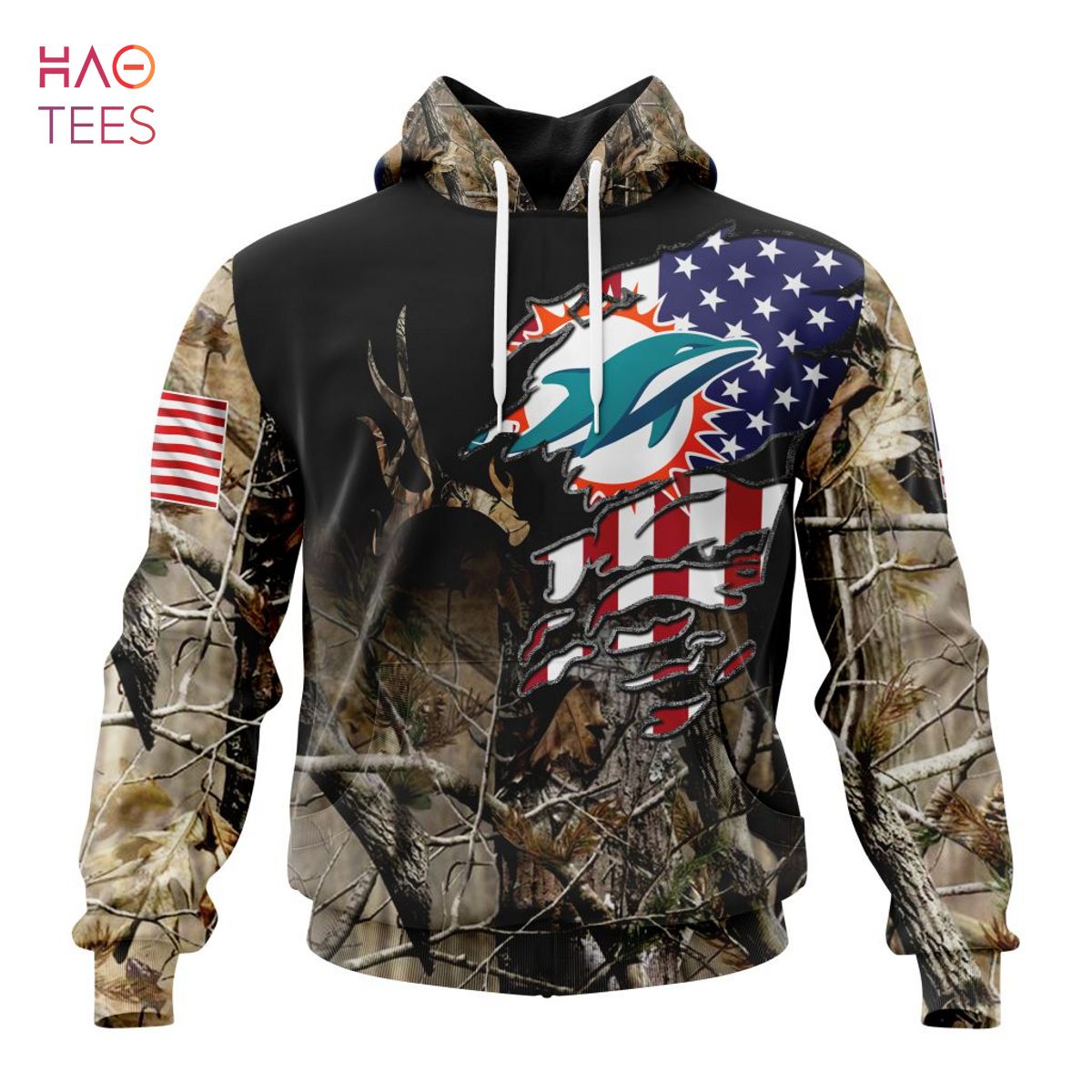 Nfl Miami Dolphins Special Camo 3D Realtree Hunting Hoodie For Fans