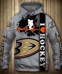 Nhl 3D All Over Print Hoodie Zip Hoodie - Anaheim Mighty Ducks Lighting Edition