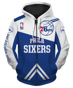 Nhl Fan Gift: Philadelphia 76Ers 3D All Over Print Zip-Up Hoodie