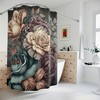 Niedlicher Aqua Rose Shower Curtain for a Cute and Chic Bathroom Decor
