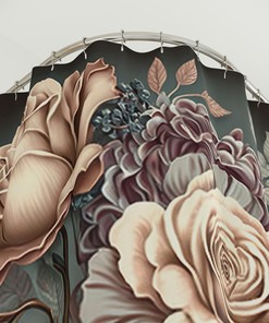 Niedlicher Aqua Rose Shower Curtain for a Cute and Chic Bathroom Decor