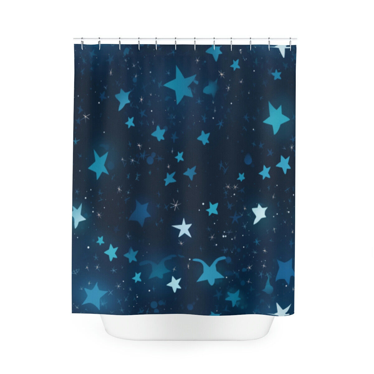 Night Blue Starry Shower Curtain - Elegant Bathroom Decor