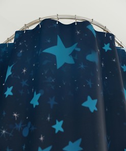 Night Blue Starry Shower Curtain - Elegant Bathroom Decor