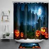 Night Graveyard Pumpkins Halloween Shower Curtain - Creepy And Scary Bathroom Decor