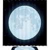 Night Scenery Shower Curtain with Shiny Moon Print for Bathroom Decoration
