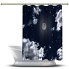 Night Sky Cloudy Shower Curtain - Scenery Printed Full Moon for Your Bathtub Decoration