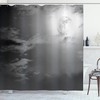 Night Sky Full Moon and Clouds Shower Curtain for a Mysterious Bathroom set