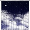 Night Sky Moon Shower Curtain For Fantasy Bathroom Decor