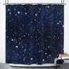 Night Sky Space Print Shower Curtain with Cosmic Starry Fantasy Galaxy and Universe for Bathroom Decor by Riyidecor