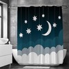 Night Sky Starry Moon And Clouds Printed Shower Curtain For Home Hotels
