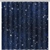 Night Sky Stars Shower Curtain Featuring Blue Starry Space And Galaxy Universe Pattern - Bathroom Home Decor