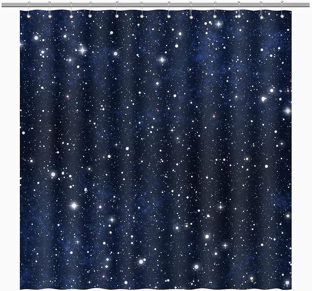 Night Sky Stars Shower Curtain Featuring Blue Starry Space And Galaxy Universe Pattern - Bathroom Home Decor