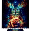 Night Space Pattern Waterproof Owl Shower Curtain for Bathroom Decor