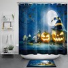 Night Witch Hat Pumpkins Halloween Shower Curtain - Fun And Festive Bathroom Decor