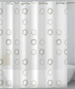 No Hook? No Problem! Enjoy Your Shower With This Hookless Shower Curtain, Featuring A Circle Pattern