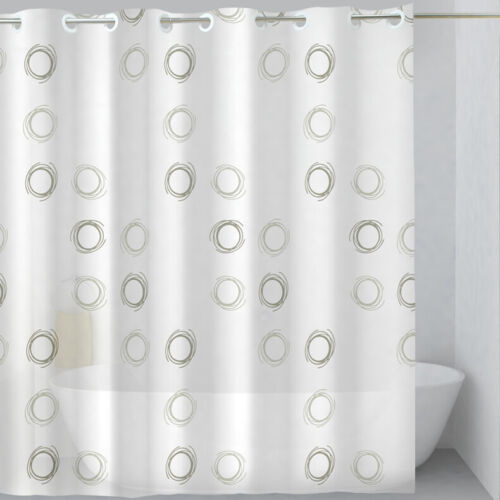 No Hook? No Problem! Enjoy Your Shower With This Hookless Shower Curtain, Featuring A Circle Pattern