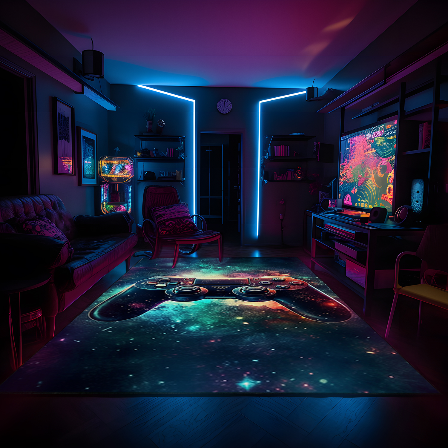 Non Slip Bathroom Rugs Washable - Personalized Game Room Rugs for Boys Bedrooms