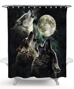 Non-Slip Bathroom Shower Curtain Wolf Moon Lid for a Stunning Bathroom Look