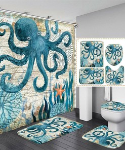 Non-Slip Ocean Bath Lid: Octopus, Starfish, and More