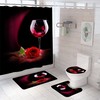 Non-Slip Red Rose Shower Curtain Cover for a Safe and Elegant Shower Decor