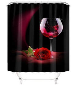 Non-Slip Red Rose Shower Curtain Cover for a Safe and Elegant Shower Decor