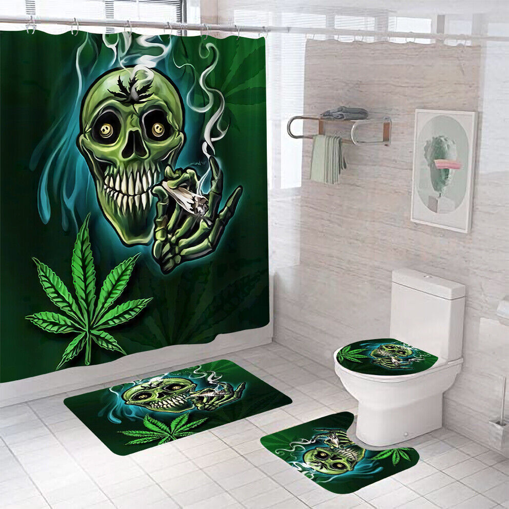 Non-Slip Smoke Print Bathroom Shower Curtain