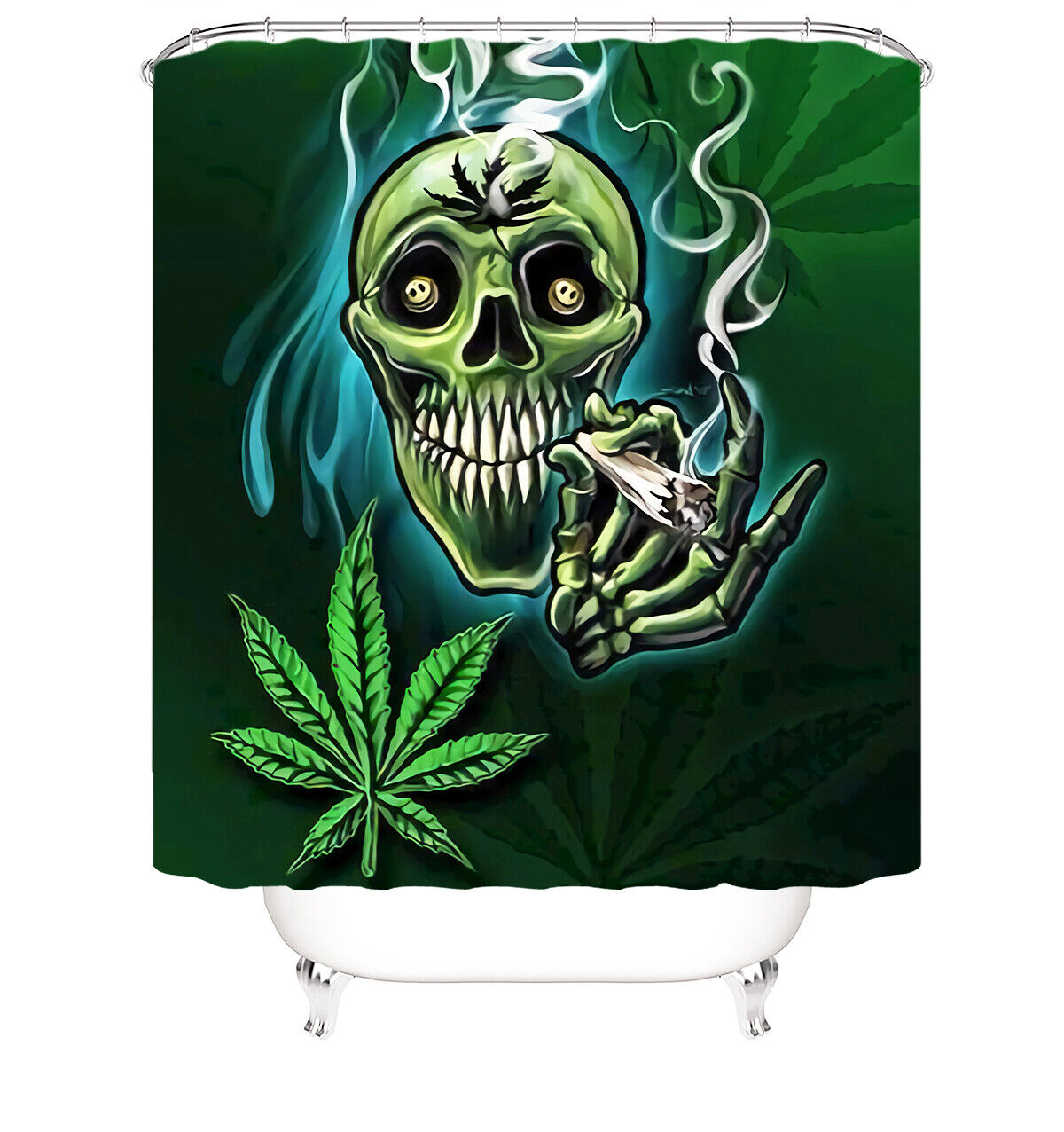 Non-Slip Smoke Print Bathroom Shower Curtain