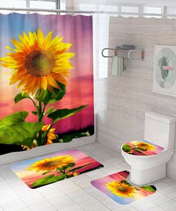 Non-Slip Sunflower Shower Curtain Cover for a Safe and Beautiful Shower Space