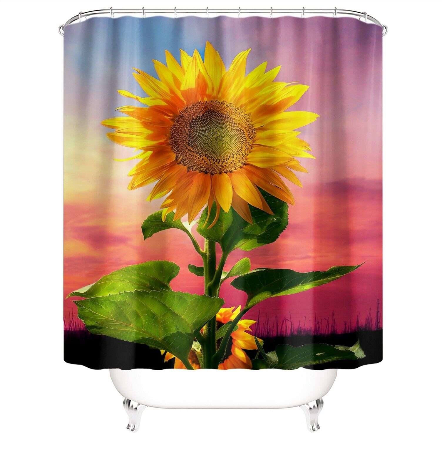 Non-Slip Sunflower Shower Curtain Cover for a Safe and Beautiful Shower Space