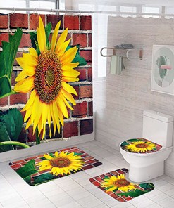 Non-Slip Sunflower Shower Curtain Cover for a Safe and Stylish Shower Experience