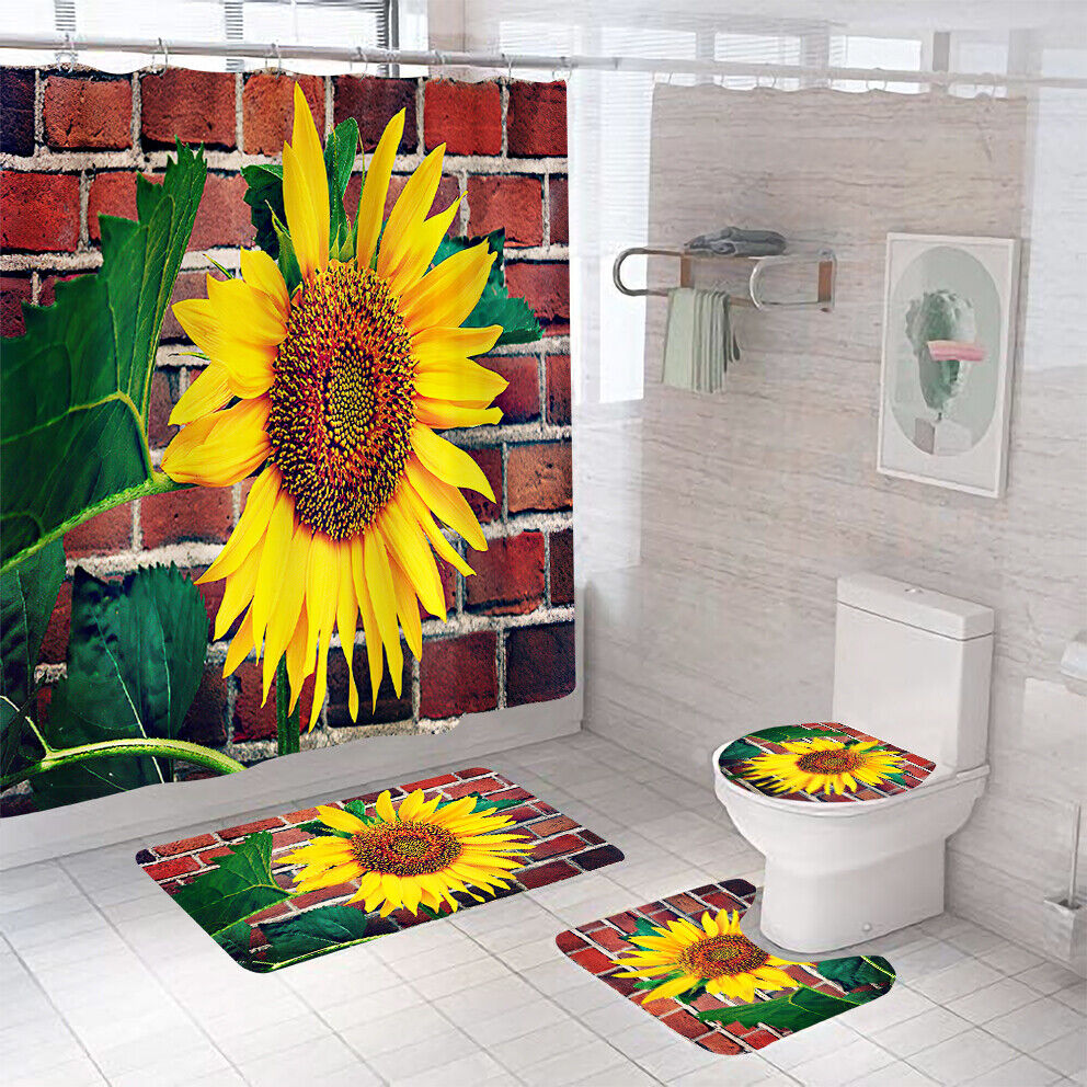 Non-Slip Sunflower Shower Curtain Cover for a Safe and Stylish Shower Experience