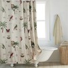 Nordic Butterfly And Bird Tree Print Shower Partition Curtain For Unique Bathroom Decor