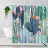 Nordic Decorative Background Shower Curtain Featuring Tropical Desert Plants Design