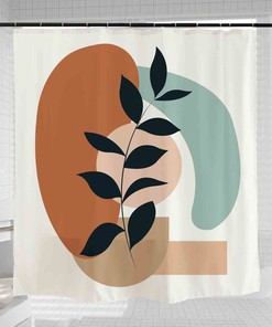 Nordic Style Abstract Art Extra Shower Curtain For Bathroom Decor