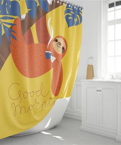 Nordic Style Sloth Shower Curtain, Add a Touch of Minimalist Design to Your Bathroom
