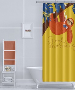 Nordic Style Sloth Shower Curtain, Add a Touch of Minimalist Design to Your Bathroom