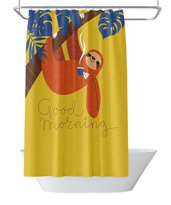 Nordic Style Sloth Shower Curtain, Add a Touch of Minimalist Design to Your Bathroom