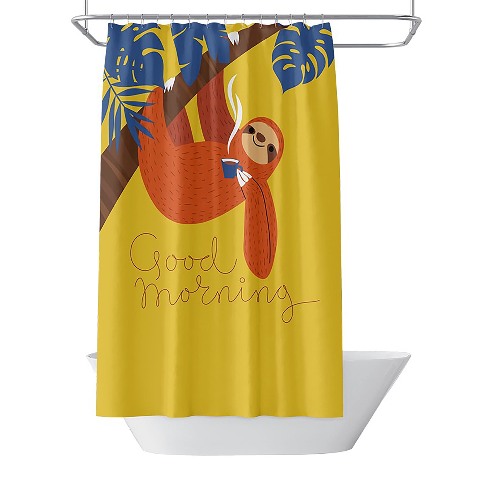 Nordic Style Sloth Shower Curtain, Add a Touch of Minimalist Design to Your Bathroom