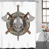 Norse Decor Vikings Odin Rune Shower Curtain Set, Including Liner and Hooks, Perfect for Bathroom/Washroom Decor