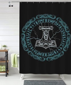 Norse Mythology Shower Curtain - Show off Your Viking Spirit with a Waterproof Bathroom Curtain Home Decor