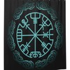 Norse Mythology Warrior Compass Print Shower Curtain - Waterproof Bath Curtain