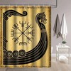 Norse Pirate Ship Ancient Dragon Head Vikings Shower Curtain - Viking Ship Bathroom Decor