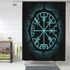 Norse Warrior Compass Shower Curtain for a Viking-Inspired Bathroom