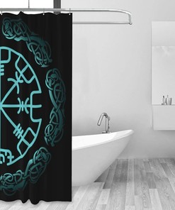 Norse Warrior Compass Shower Curtain for a Viking-Inspired Bathroom