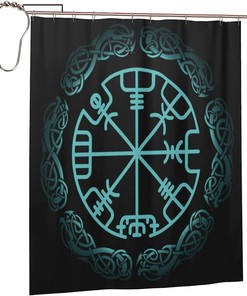Norse Warrior Compass Shower Curtain for a Viking-Inspired Bathroom