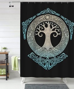 Norse Yggdrasil Tree Shower Curtain for a Vintage Viking Style