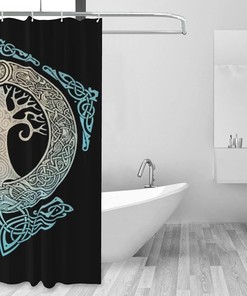Norse Yggdrasil Tree Shower Curtain for a Vintage Viking Style