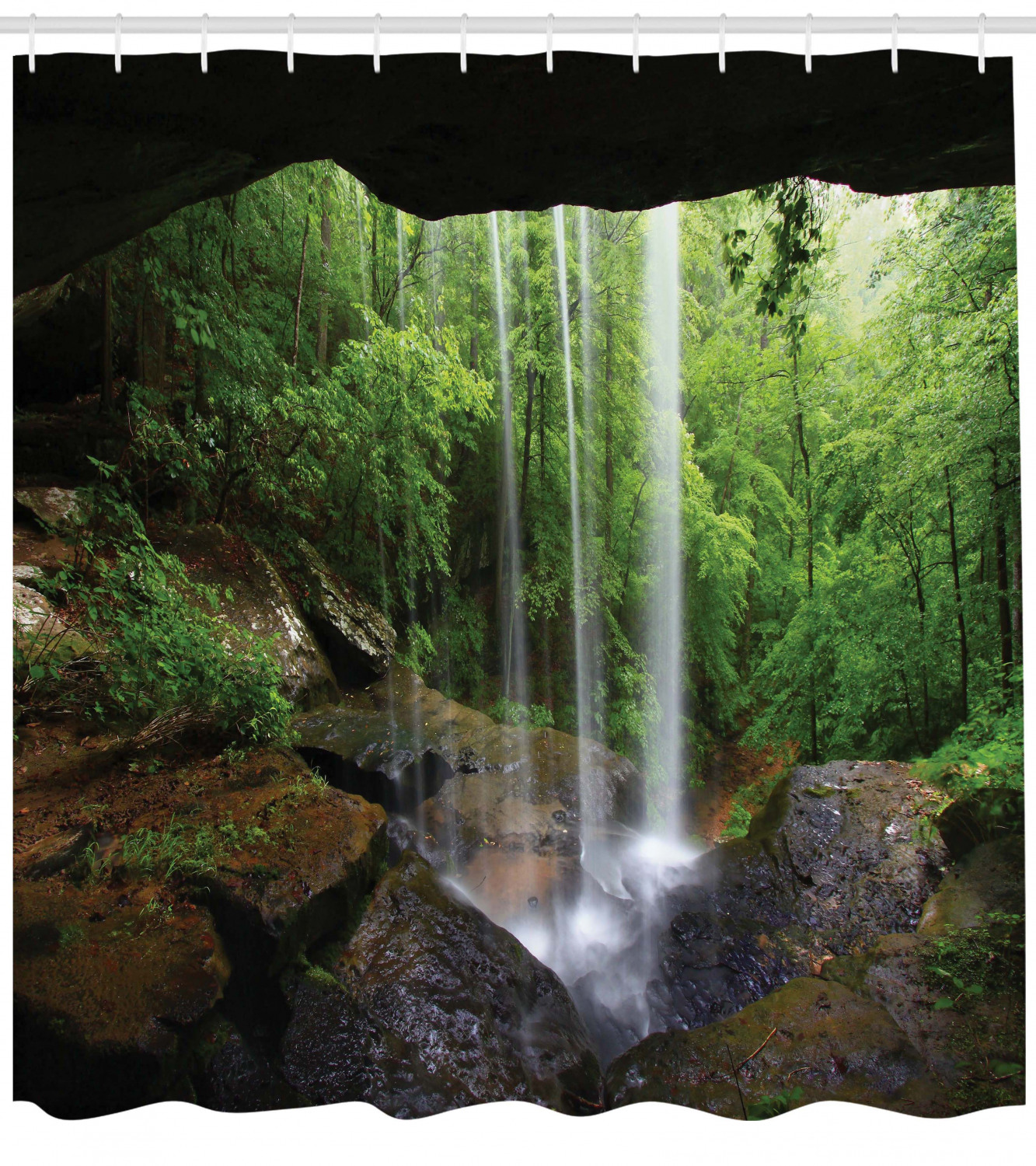 North Alabama Waterfall Print Shower Curtain For A Scenic Bathroom Look - Image 4