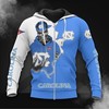 North Carolina Tar Heels Zip Hoodie 3D - Long Sleeve Zip Hoodie For Fan